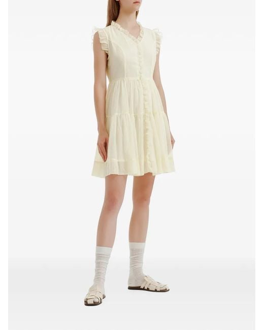 B+ AB White Ruffled Mini Dress