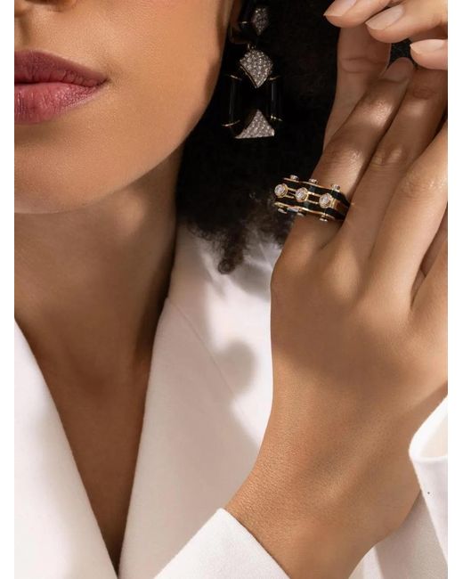 David Webb Natural Wave Studlette Diamond Ring