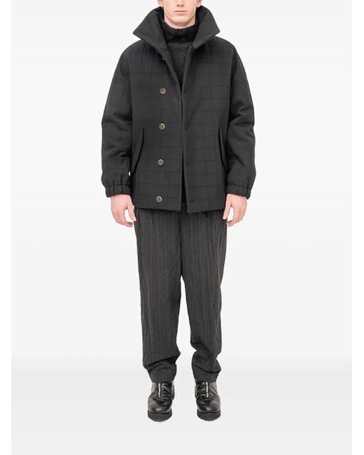 Forme D'expression Black Padded Bomber Jacket for men
