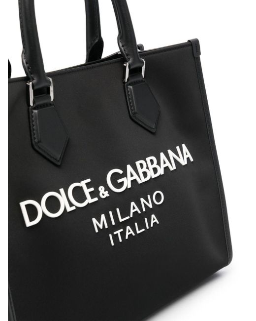 Bolso shopper con logo en relieve Dolce & Gabbana de hombre de color Black