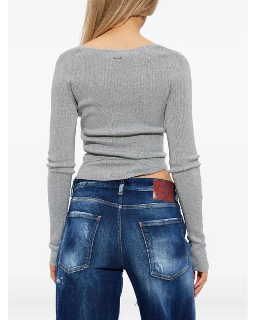 Haut À Design Cache-Cœur DSquared² en coloris Gray