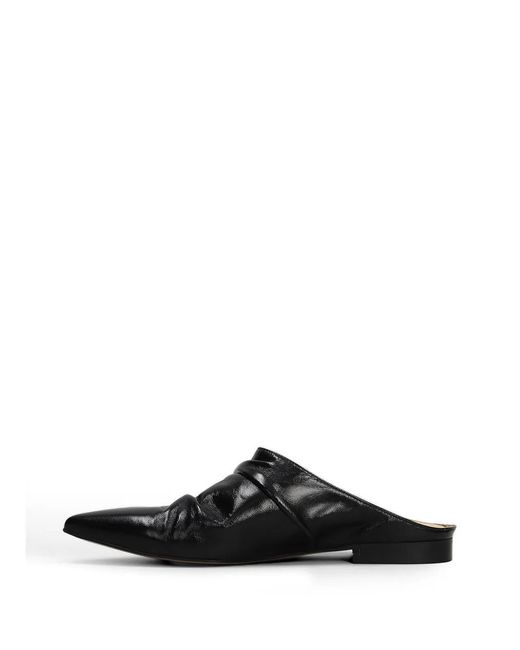 Alchimia Black Ruched Pointed-Toe Mules