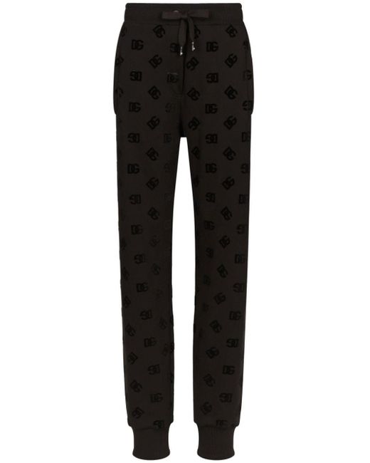 Pantalones de chándal con logo afelpado Dolce & Gabbana de color Black