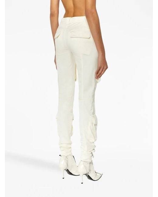 DIESEL Cream White Cotton-lyocell Blend Cargo