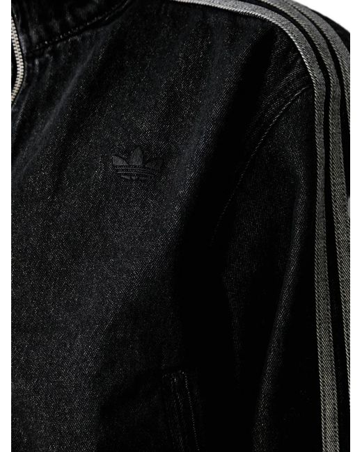 Adidas Black Side-Stripe Denim Jacket