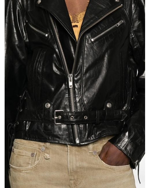 R13 Black Leather Outerwears
