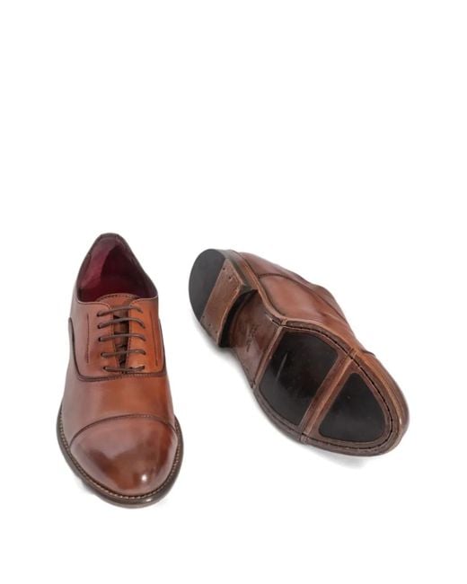 SOMMET Brown Leather Cap-Toe Oxford Shoes