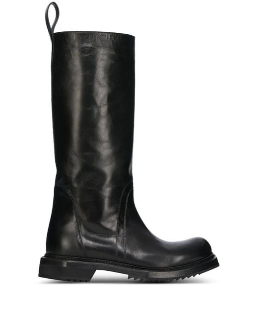 Rick Owens Black Cyclops Leather Knee-High Boots