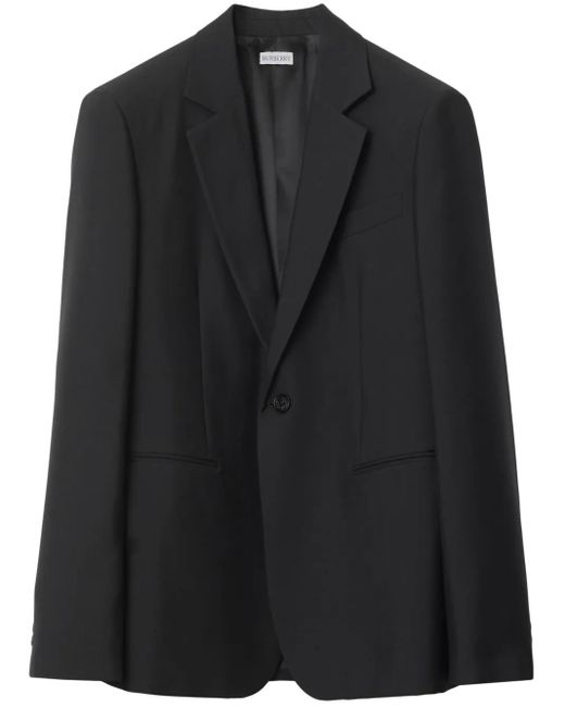 Burberry Black Single-Breasted Wool Blazer for men