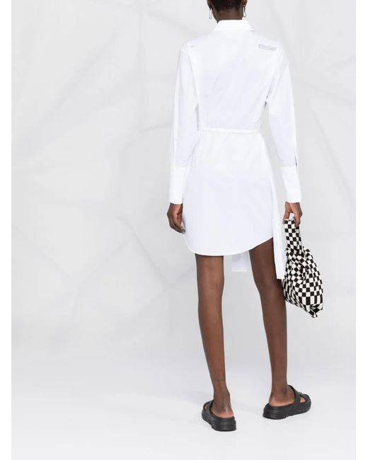 Off-White c/o Virgil Abloh White Slogan-Print Shirt Dress