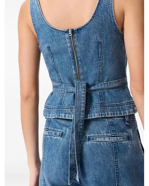 Rag & Bone Blue Denim Belted Top
