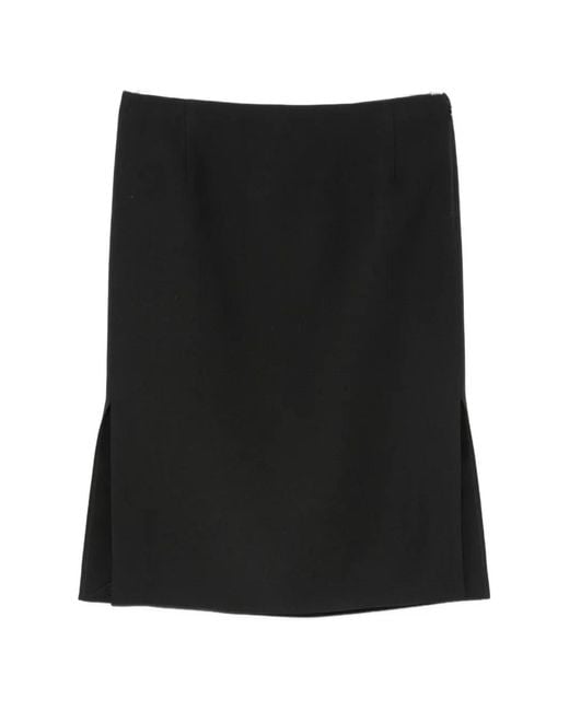 Fendi Black Side-Slit Midi Skirt