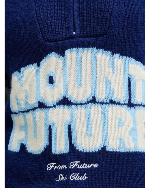From Future Blue Half-Zip Striped Sweater
