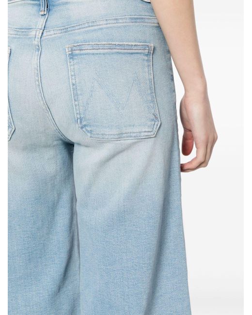 Mother Lil Undercover Sneak Low Waist Flared Jeans in het Blue