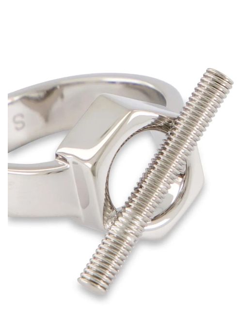 Marni White Screw Ring for men