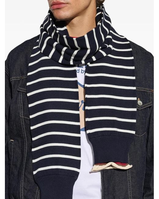 DSquared² Blue Striped Scarf for men