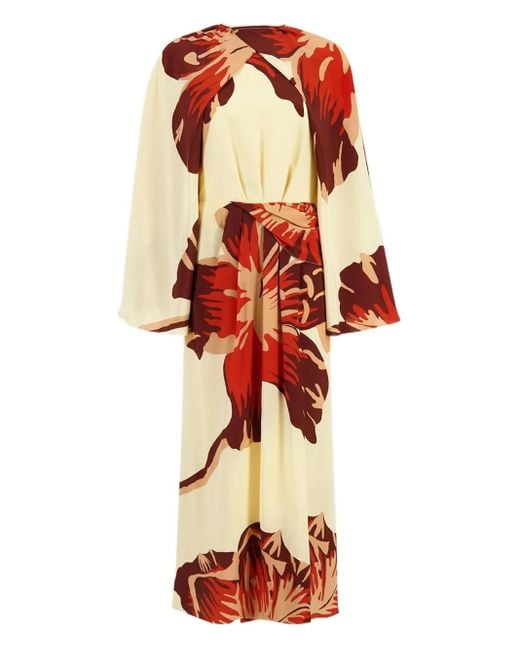 Vestido midi Odyssey con estampado floral Johanna Ortiz de color Natural