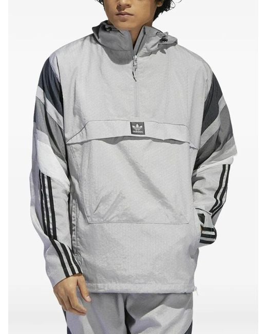 Adidas Gray Originals 3St Striped-Detail Jacket for men