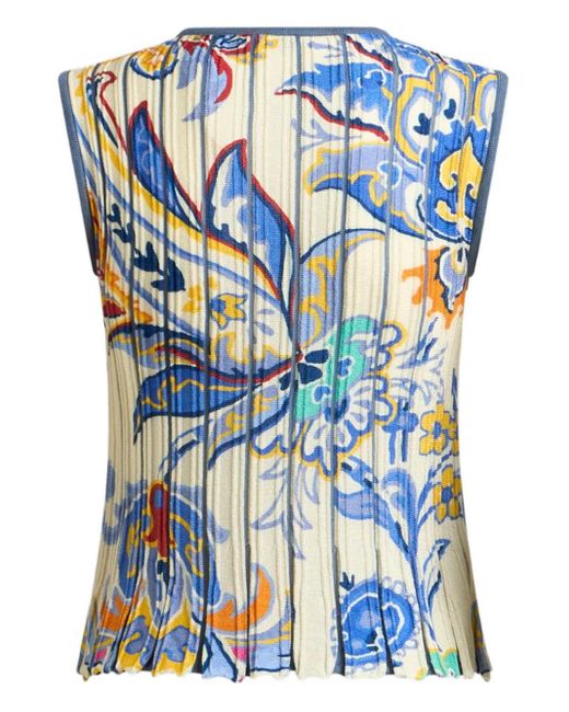Etro Blue Printed Knitted Top