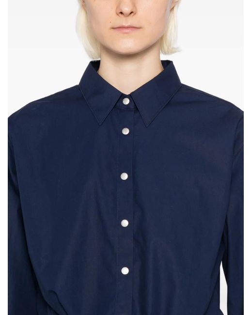 SPORT b. by agnès b. Blue Cropped Long-Sleeves Shirt