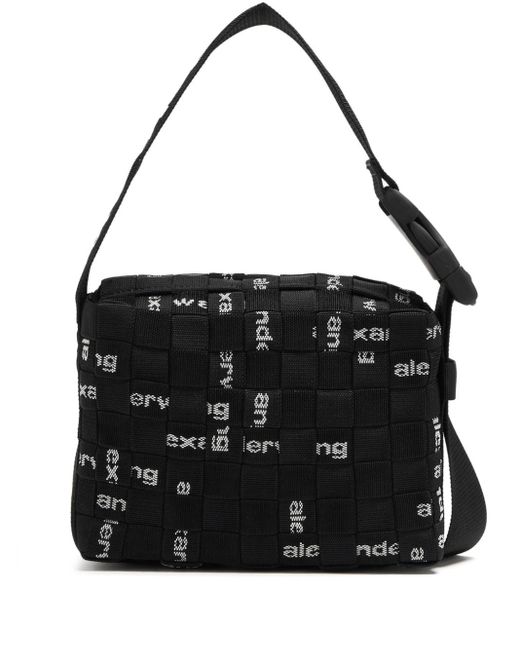 Alexander Wang Black Interwoven-Design Logo-Jacquard Shoulder Bag