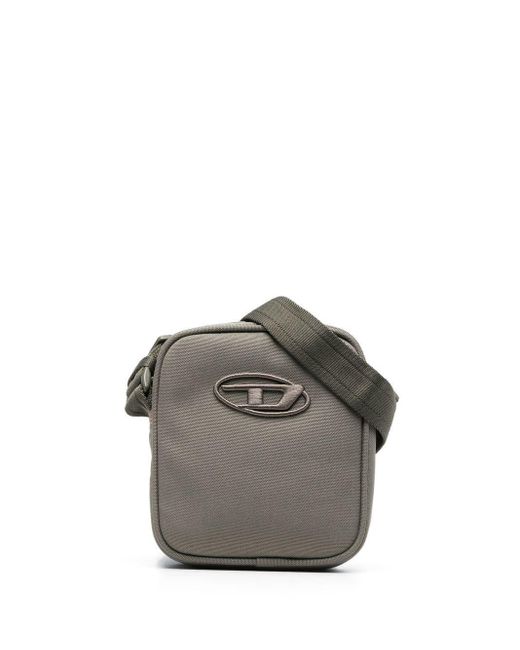 Bolso messenger con logo bordado DIESEL de color Gray