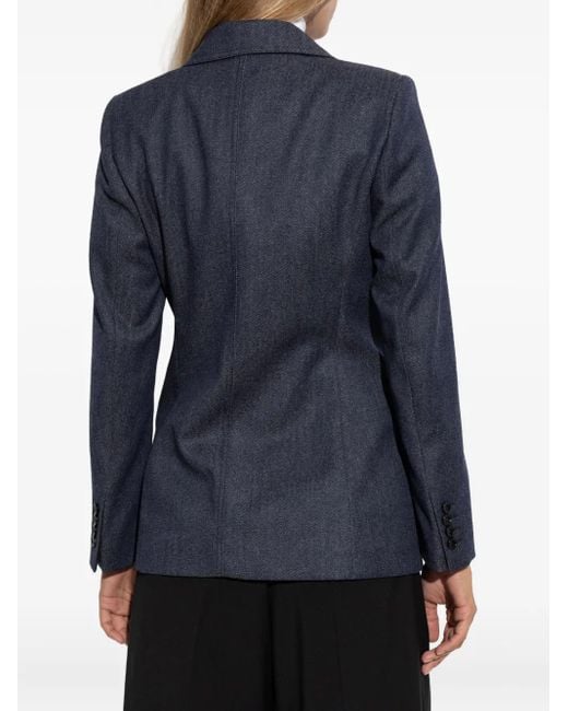 Max Mara Blue Double-Breasted Wool Jacket
