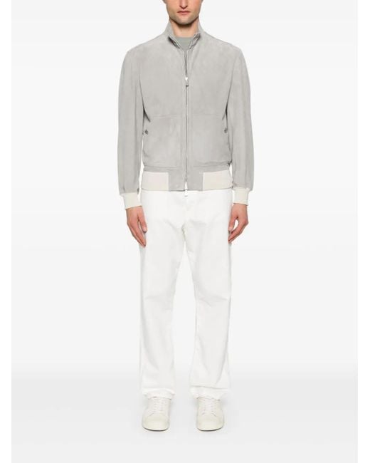Eleventy Gray Suede Jacket for men