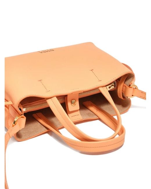 Bimba Y Lola Orange Mini Logo-Plaque Tote Bag