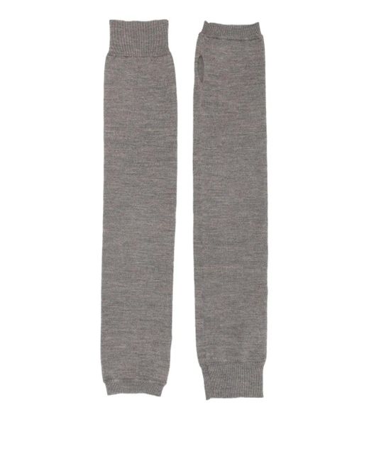 P.A.R.O.S.H. Gray Fingerless Fine-Knit Gloves
