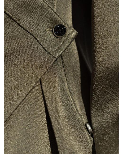 Helmut Lang Green Gewickelte Bluse
