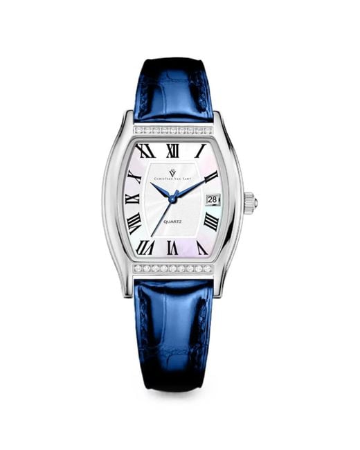Christian Van Sant Blue Gemma 34Mm Watch