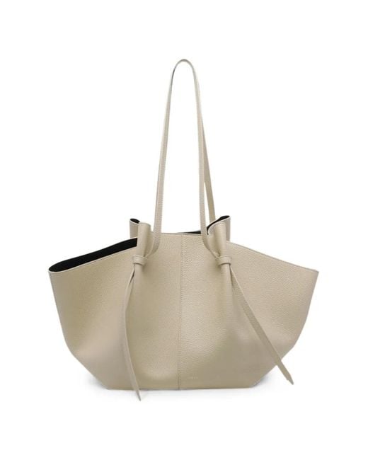Yuzefi Natural Large Mochi Leather Shoulder Bag