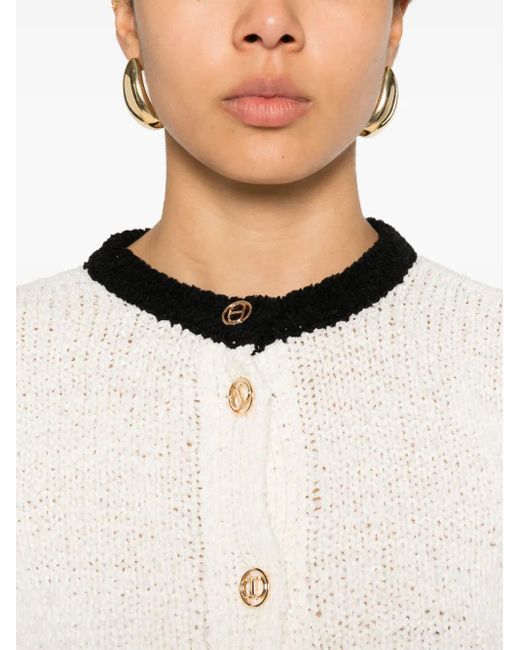 Twinset ロゴボタン カーディガン Natural