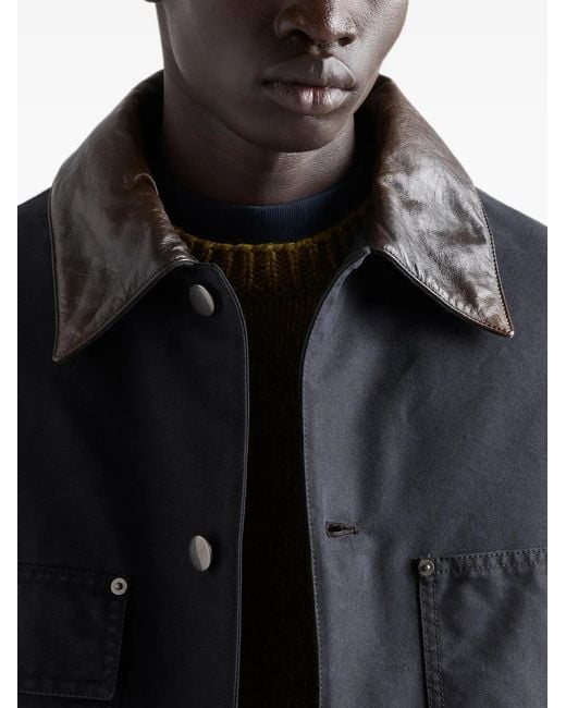 Prada Blue Medium-Weight Technical Cotton Down Jacket for men