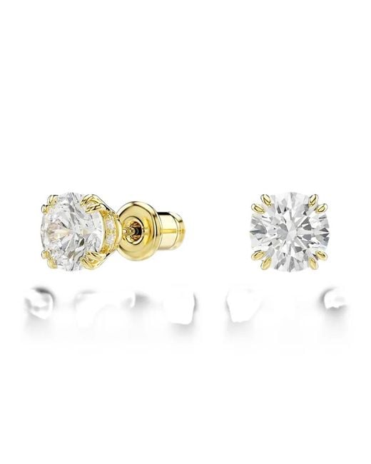 Swarovski White Crystal-Pendant Necklace And Earrings Set
