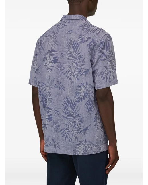 Boggi Blue Tropical-Pattern Shirt for men