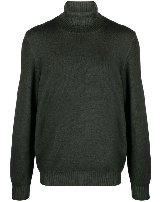 Barba Napoli Green Roll-Neck Virgin-Wool Jumper for men