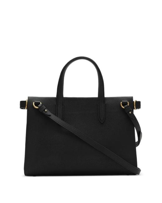 Burberry Black Small Cotswolds Check Tote Bag