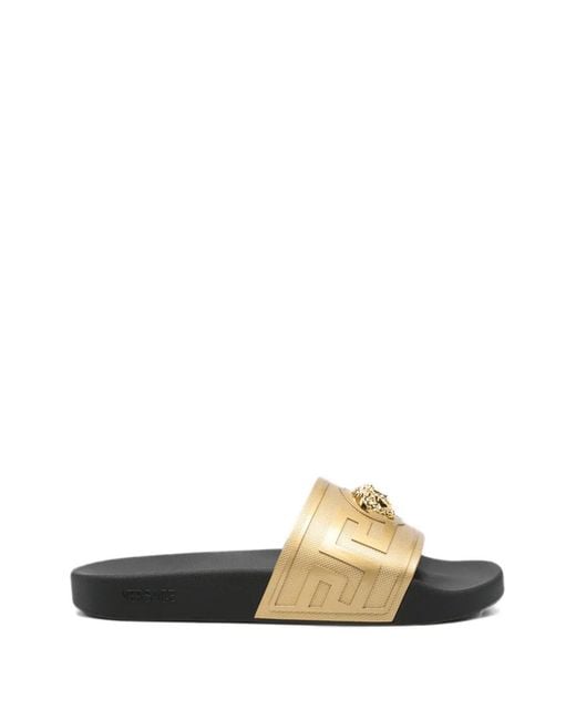 Versace White Greca Medusa Slides for men