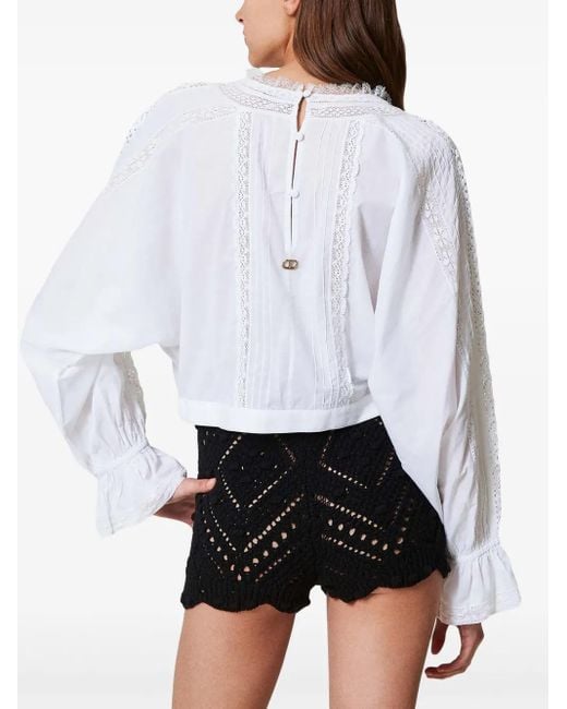 Twinset White Embroidered Blouse