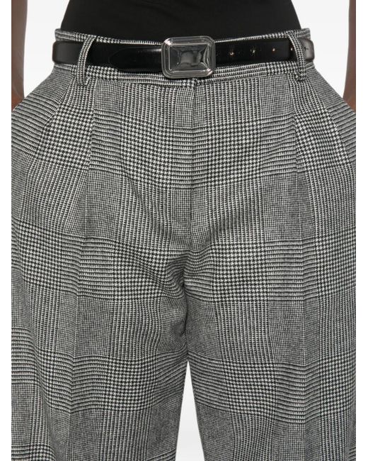 Dolce & Gabbana Gray Check-Pattern Pleated Trousers
