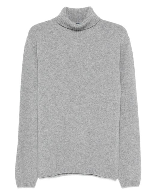 Daniele Fiesoli Gray Turtleneck Long-Sleeve Sweater for men