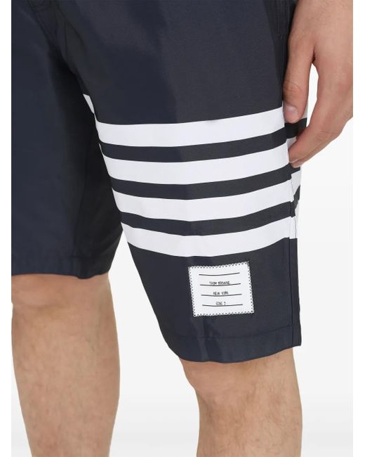 Thom Browne Blue 4-Bar Board Swim Shorts for men