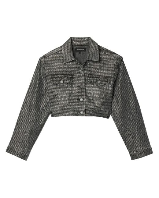 Purple Brand Gray Twisted Hotfix Cropped Jacket