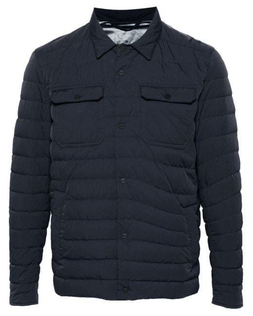 Herno Blue Quilted Down Shirt Jacket for men