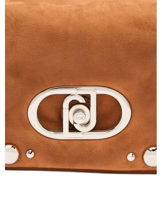 Liu Jo White Medium Lapuffy Logo-Plaque Cross-Body Bag