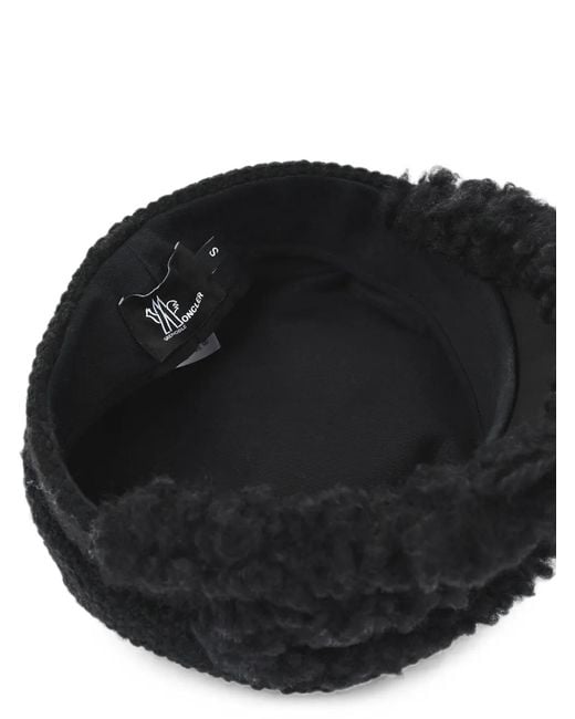 Moncler Black Après-Ski Faux-Shearling Breton Hat