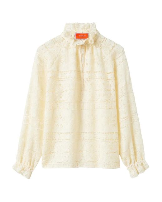 LaDoubleJ White Ruffled Blouse
