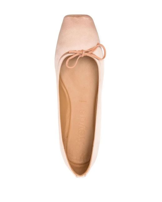 Aeyde Pink Gabriella Satin Peach Shoes